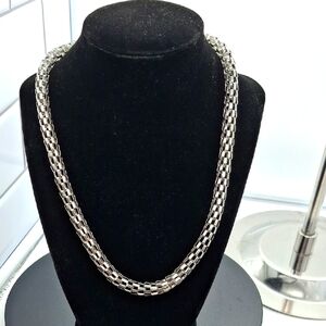 Silvertone Chainlink Necklace 19"+2"